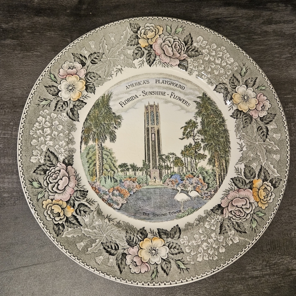 Staffordshire Singing Tower Souvenir Florida State Plate